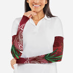 Rongoa Maori New Zealand Harakeke Arm Sleeves NZ Weaving Pattern Red