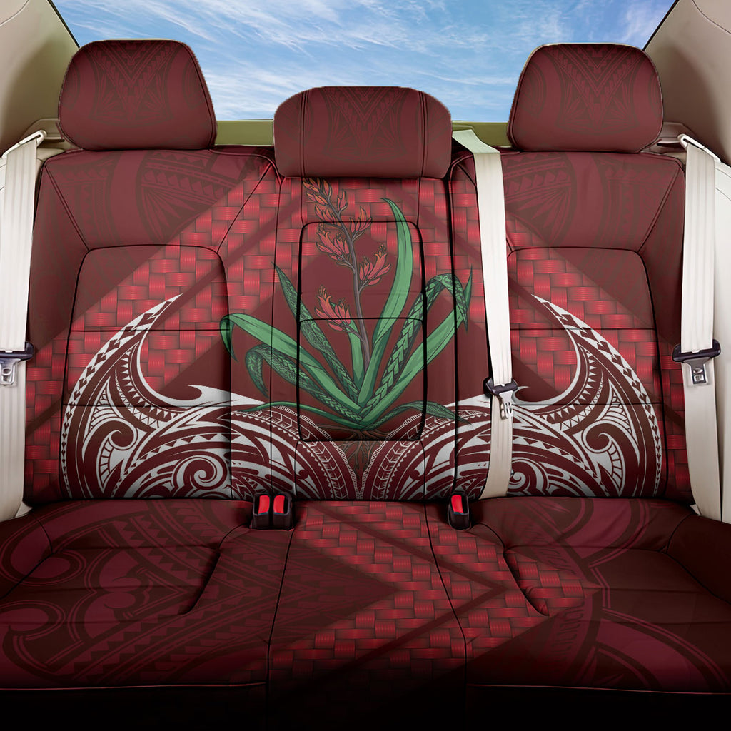 Rongoa Maori New Zealand Harakeke Back Car Seat Cover NZ Weaving Pattern Red