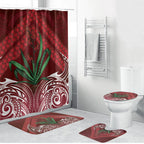 Rongoa Maori New Zealand Harakeke Bathroom Set NZ Weaving Pattern Red
