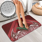 Rongoa Maori New Zealand Harakeke Bathroom Set NZ Weaving Pattern Red