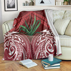 Rongoa Maori New Zealand Harakeke Blanket NZ Weaving Pattern Red
