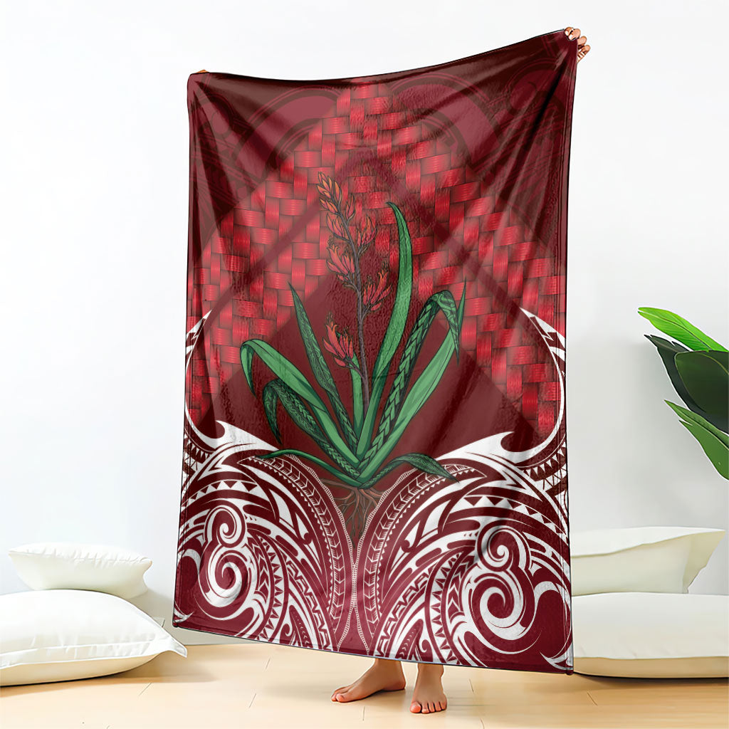 Rongoa Maori New Zealand Harakeke Blanket NZ Weaving Pattern Red