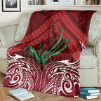 Rongoa Maori New Zealand Harakeke Blanket NZ Weaving Pattern Red