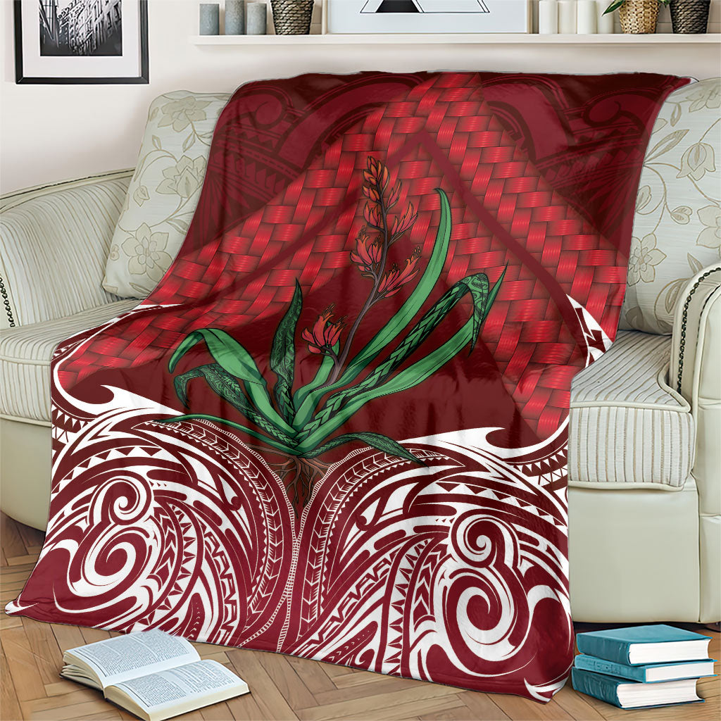 Rongoa Maori New Zealand Harakeke Blanket NZ Weaving Pattern Red