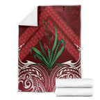 Rongoa Maori New Zealand Harakeke Blanket NZ Weaving Pattern Red