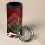 Rongoa Maori New Zealand Harakeke 4 in 1 Can Cooler Tumbler NZ Weaving Pattern Red