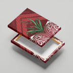 Rongoa Maori New Zealand Harakeke Canvas Wall Art NZ Weaving Pattern Red