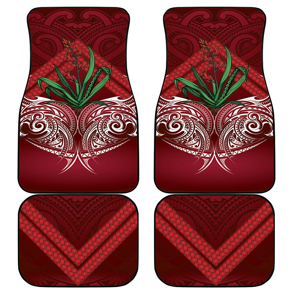 Rongoa Maori New Zealand Harakeke Car Mats NZ Weaving Pattern Red