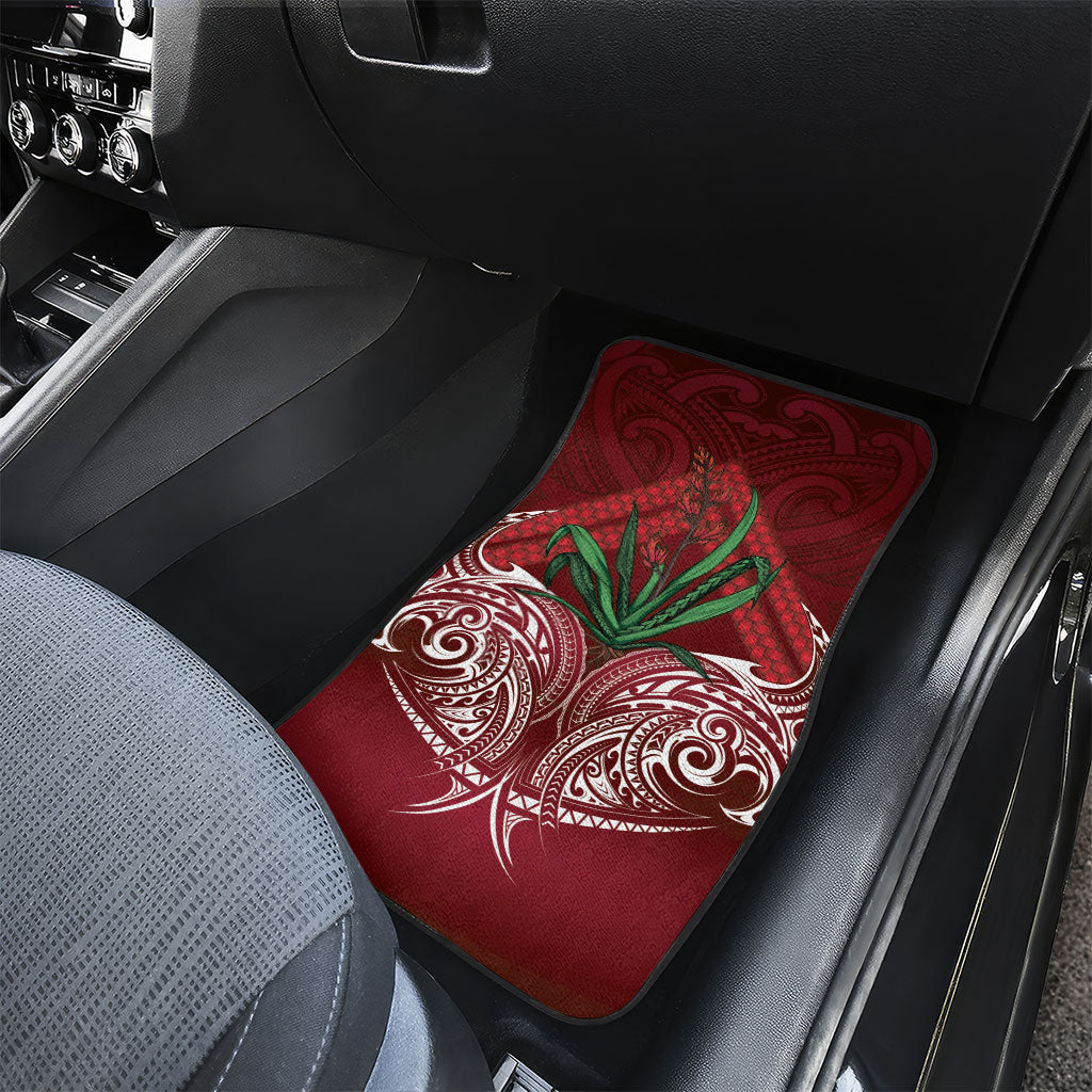 Rongoa Maori New Zealand Harakeke Car Mats NZ Weaving Pattern Red
