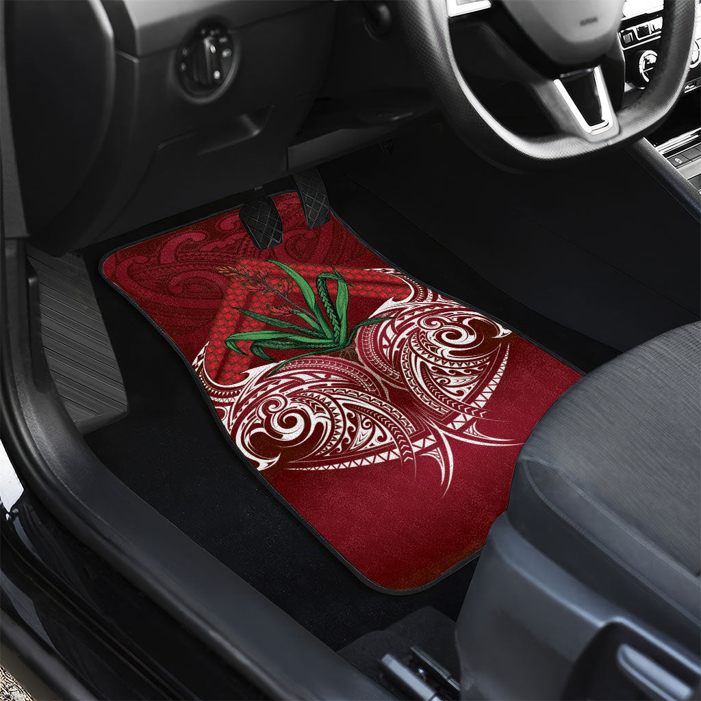Rongoa Maori New Zealand Harakeke Car Mats NZ Weaving Pattern Red