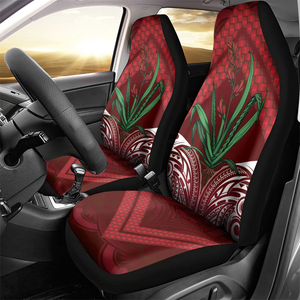 Rongoa Maori New Zealand Harakeke Car Seat Cover NZ Weaving Pattern Red