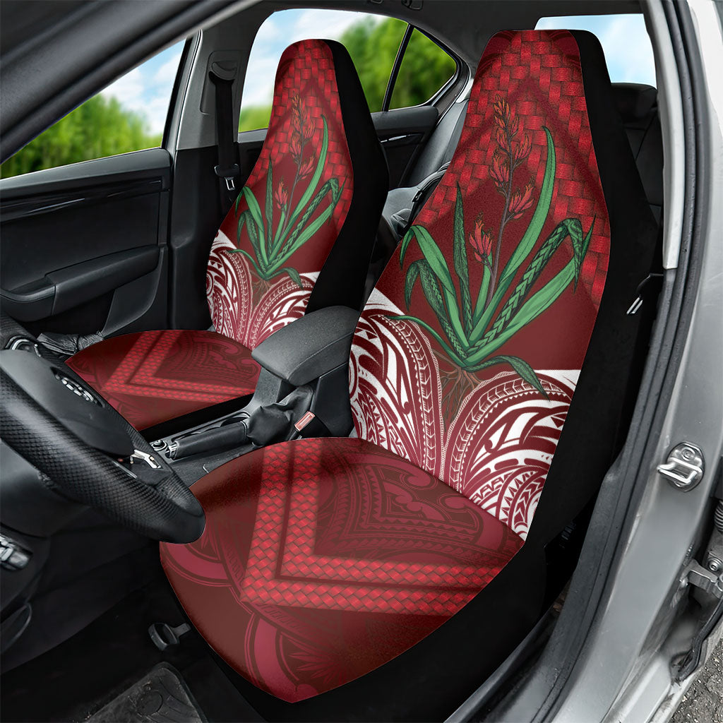 Rongoa Maori New Zealand Harakeke Car Seat Cover NZ Weaving Pattern Red