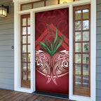 Rongoa Maori New Zealand Harakeke Door Cover NZ Weaving Pattern Red