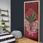 Rongoa Maori New Zealand Harakeke Door Cover NZ Weaving Pattern Red