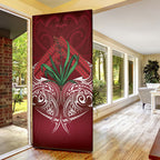 Rongoa Maori New Zealand Harakeke Door Cover NZ Weaving Pattern Red