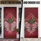 Rongoa Maori New Zealand Harakeke Door Cover NZ Weaving Pattern Red