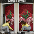 Rongoa Maori New Zealand Harakeke Door Cover NZ Weaving Pattern Red