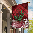 Rongoa Maori New Zealand Harakeke Garden Flag NZ Weaving Pattern Red