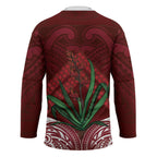 Rongoa Maori New Zealand Harakeke Hockey Jersey NZ Weaving Pattern Red