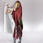 Rongoa Maori New Zealand Harakeke Hooded Blanket NZ Weaving Pattern Red