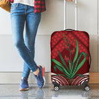 Rongoa Maori New Zealand Harakeke Luggage Cover NZ Weaving Pattern Red