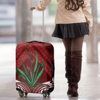 Rongoa Maori New Zealand Harakeke Luggage Cover NZ Weaving Pattern Red