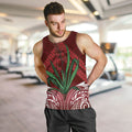 Rongoa Maori New Zealand Harakeke Men Tank Top NZ Weaving Pattern Red
