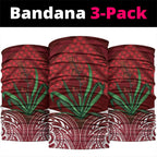 Rongoa Maori New Zealand Harakeke Neck Gaiter NZ Weaving Pattern Red