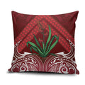 Rongoa Maori New Zealand Harakeke Pillow Cover NZ Weaving Pattern Red