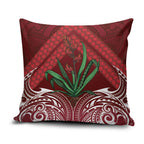 Rongoa Maori New Zealand Harakeke Pillow Cover NZ Weaving Pattern Red