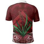 Rongoa Maori New Zealand Harakeke Polo Shirt NZ Weaving Pattern Red