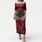 Rongoa Maori New Zealand Harakeke Puletasi NZ Weaving Pattern Red