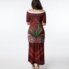 Rongoa Maori New Zealand Harakeke Puletasi NZ Weaving Pattern Red