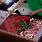 Rongoa Maori New Zealand Harakeke Puzzle NZ Weaving Pattern Red