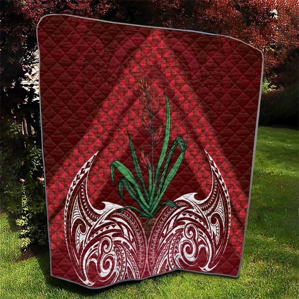 Rongoa Maori New Zealand Harakeke Quilt NZ Weaving Pattern Red