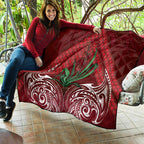 Rongoa Maori New Zealand Harakeke Quilt NZ Weaving Pattern Red