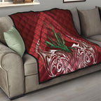 Rongoa Maori New Zealand Harakeke Quilt NZ Weaving Pattern Red
