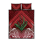 Rongoa Maori New Zealand Harakeke Quilt Bed Set NZ Weaving Pattern Red