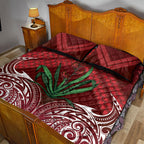 Rongoa Maori New Zealand Harakeke Quilt Bed Set NZ Weaving Pattern Red
