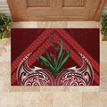 Rongoa Maori New Zealand Harakeke Rubber Doormat NZ Weaving Pattern Red