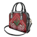 Rongoa Maori New Zealand Harakeke Shoulder Handbag NZ Weaving Pattern Red