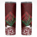 Rongoa Maori New Zealand Harakeke Skinny Tumbler NZ Weaving Pattern Red
