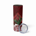 Rongoa Maori New Zealand Harakeke Skinny Tumbler NZ Weaving Pattern Red
