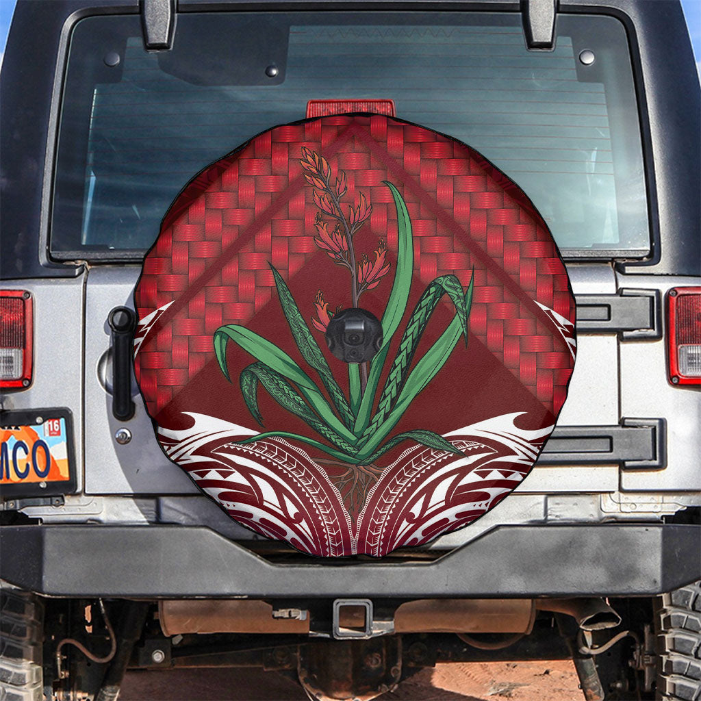 Rongoa Maori New Zealand Harakeke Spare Tire Cover NZ Weaving Pattern Red