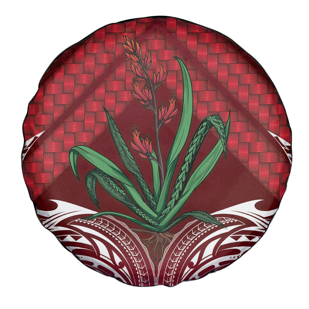 Rongoa Maori New Zealand Harakeke Spare Tire Cover NZ Weaving Pattern Red