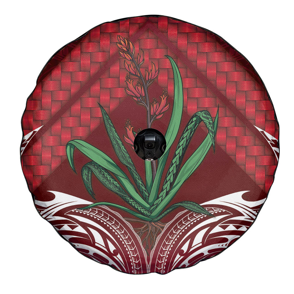 Rongoa Maori New Zealand Harakeke Spare Tire Cover NZ Weaving Pattern Red