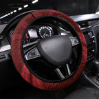 Rongoa Maori New Zealand Harakeke Steering Wheel Cover NZ Weaving Pattern Red