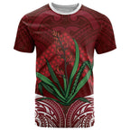 Rongoa Maori New Zealand Harakeke T Shirt NZ Weaving Pattern Red