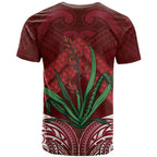 Rongoa Maori New Zealand Harakeke T Shirt NZ Weaving Pattern Red