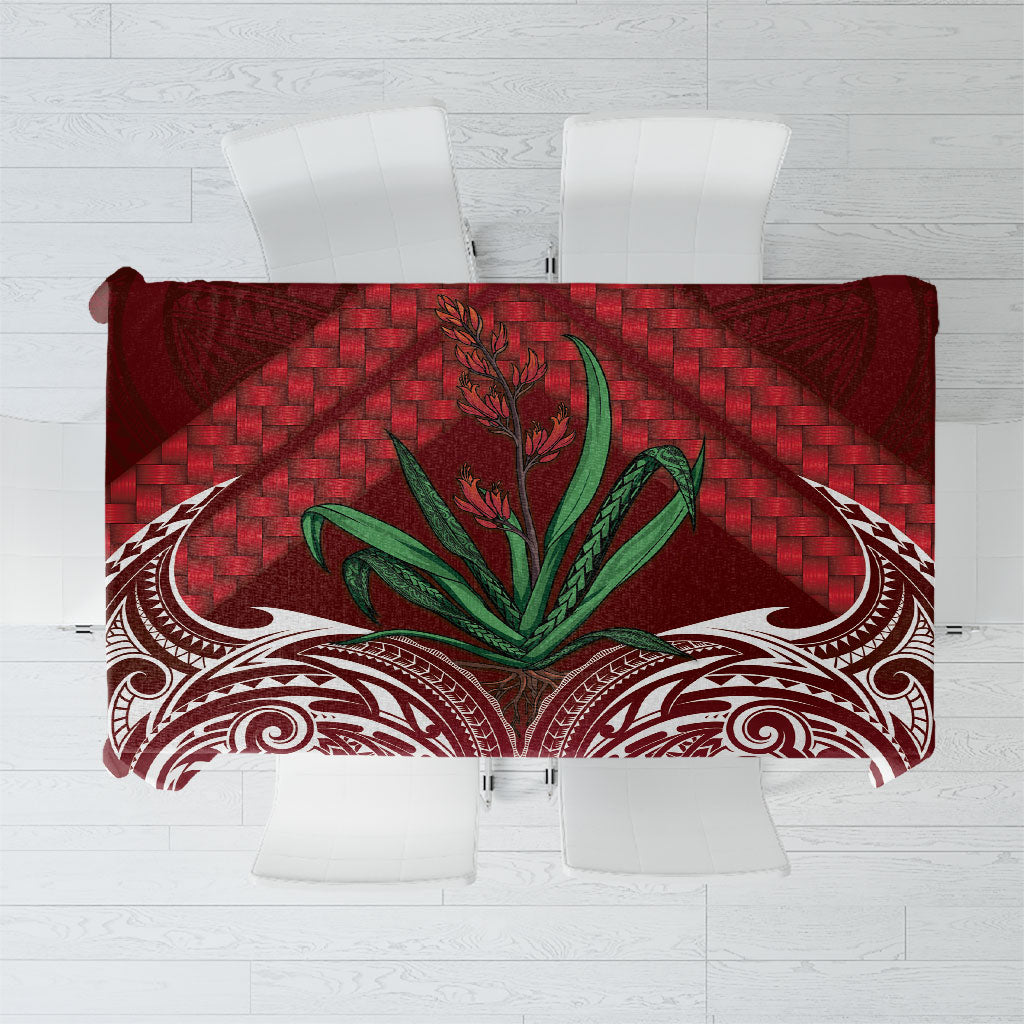 Rongoa Maori New Zealand Harakeke Tablecloth NZ Weaving Pattern Red